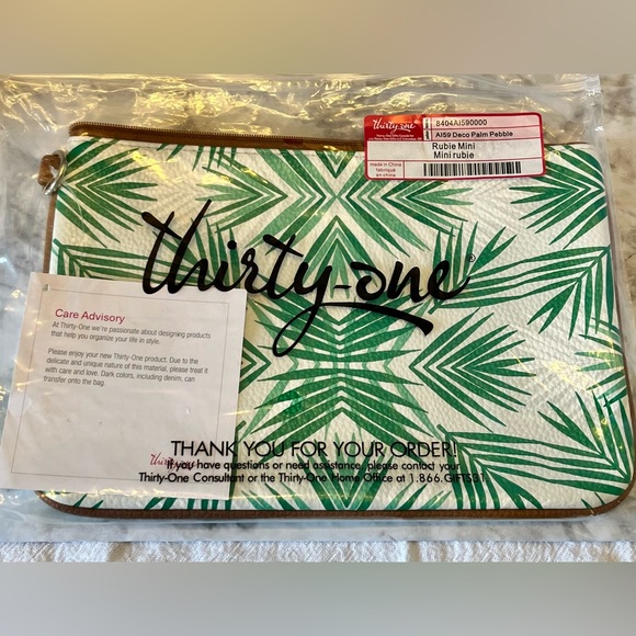 Thirty One Rubi Mini Purse Handbag. Deco palm pebble - Picture 3 of 4
